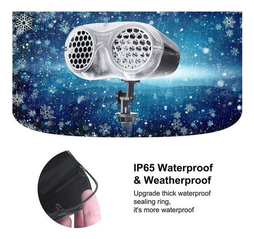 Proyector Luz Navideña 3d Copos Nieve Con Mando A Distancia