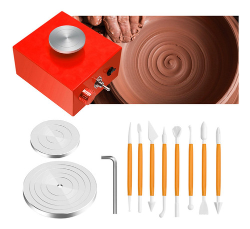 Mini Roda De Cerâmica Giratória, Máquina De Vermelho