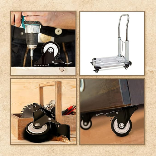 Kit De 12 Ruedas Para Muebles, Giratorias, Con Freno, 2 PuLG