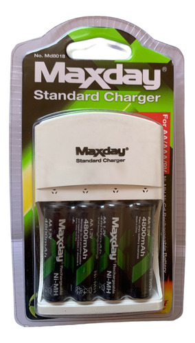 Cargador De Pilas Recargables Maxday 1 110v/220v 1.2v