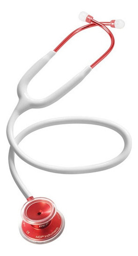 Estetoscópio Acoustica Deluxe Duplo White Red Edition Mdf