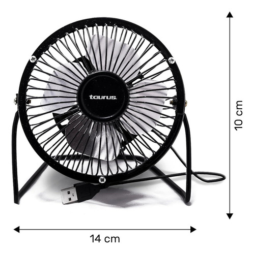 Ventilador De Escritorio 4 PuLG Metálico Taurus Mini Fan
