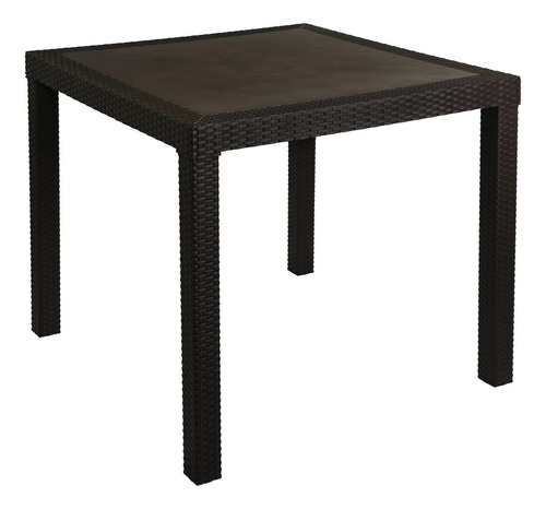 Mesa De Comedor Tipo Rattan Para Exterior E Interior Color Marrón