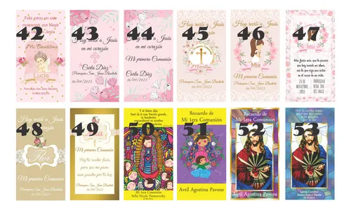 30 Estampitas Personalizadas Comunión/bautismo + Invit Wsp