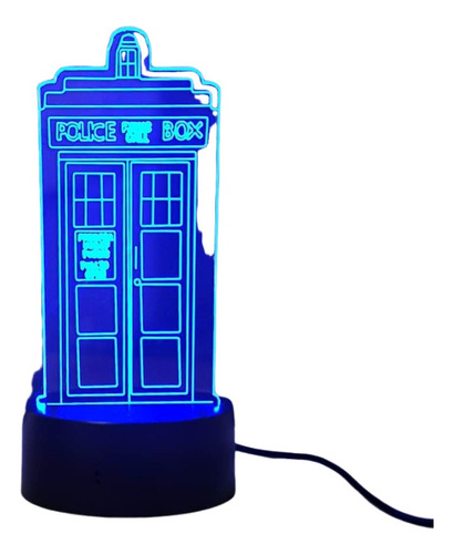 Doctor Who Call Box 3d Óptico Led Luz De Noche