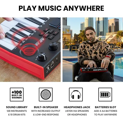 Akai Professional Mpk Mini Play Mk3 - Teclado Midi Contr...