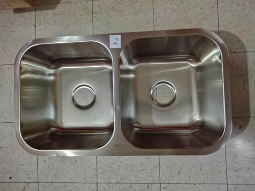 Tarja Doble Submontar Acero Inox 304 Con Golpes Por Almacen