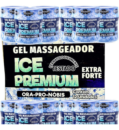  Kit 12 Gel Massageador Ice Ora-pro-nóbis Dor Atacado Com Tipo De Embalagem Pote