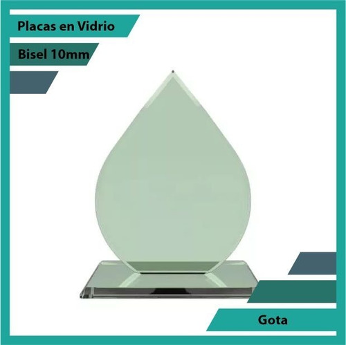 Placas Conmemorativas En Vidrio Forma Gota Plano