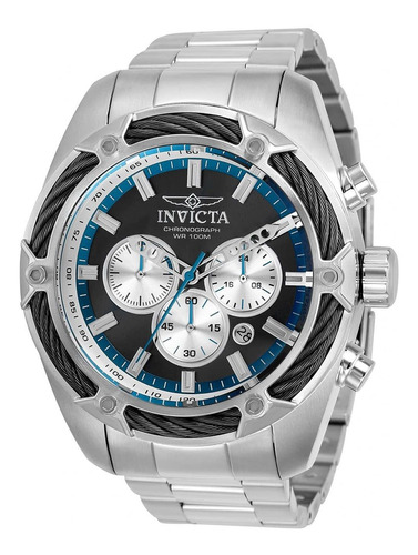 Reloj Hombre Invicta 31436 Cuarzo Pulso Plateado En Acero