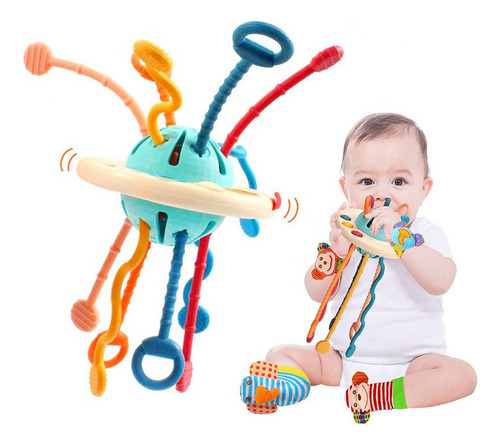 Montessori 3 In 1 Baby Sensory Toys With Cord