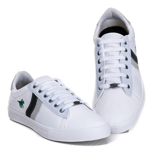 Imagem 1 de 5 de Sapatênis Masculino Branco Polo Sapato Tênis Casual Original