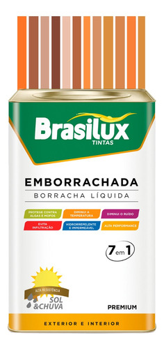 Tinta Laranja Emborrachada 16l Brasilux Borracha Líquida