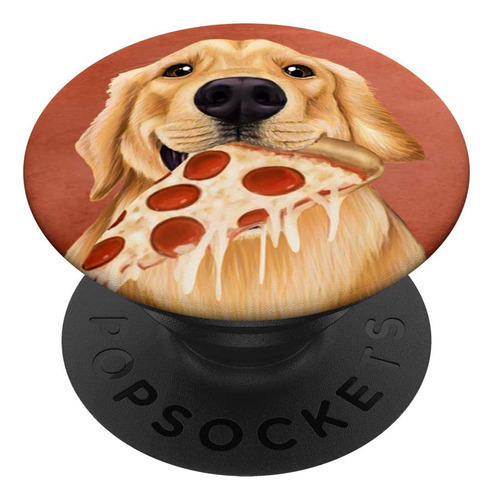 Golden Retriever Comer Pizza - Perro Con Una Rebanada De Piz