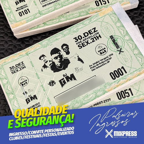 Imagem 1 de 6 de Ingresso Convite Personalizado P&b Festa Evento. 250 Unids