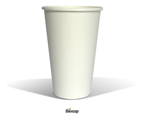 Vaso Ecológico De Papel 16 Oz Blanco Biocup, Reciclable 100%