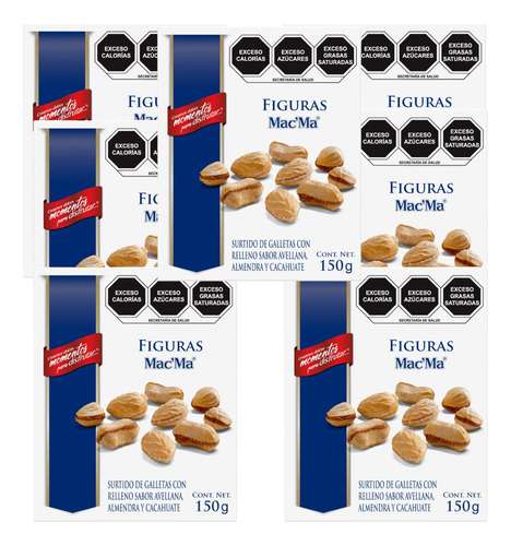 Figuras Galleta 3 De 150g C/u Avellana Almendra Cacahuate E