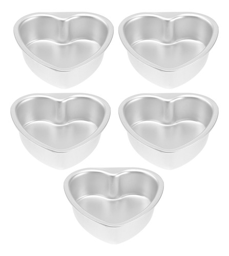 Molde De Aluminio Para Tartas Con Forma De Corazón, 5 Unidad