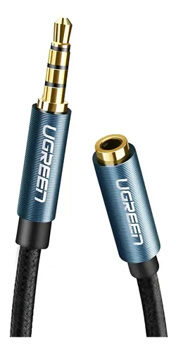 Cabo Extensor Áudio Ugreen 3.5mm Macho/fêmea 1.5m Preto