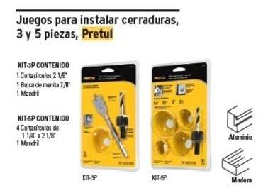 Juego Para Instalar Cerraduras Pretul Circulos Kit 23549