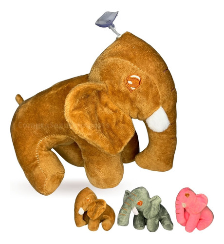 Elefante De Pelúcia Brinquedo P/ Bebê Macio Antialérgico Cor Marrom