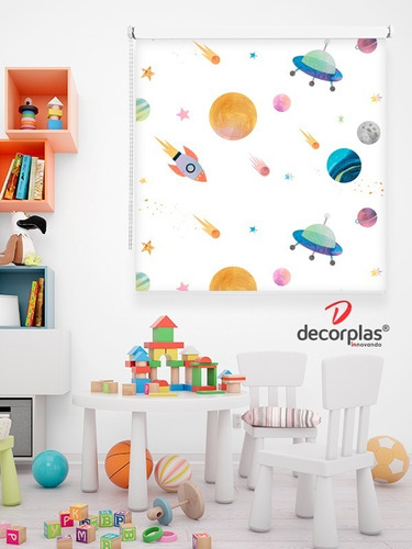 Cortina Enrollable Diseño Kids Space 1.20x1.40 Decorplas