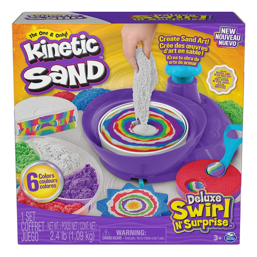 Kinetic Sand, Juego Deluxe Swirl N Surprise, 2.5 Libras De A