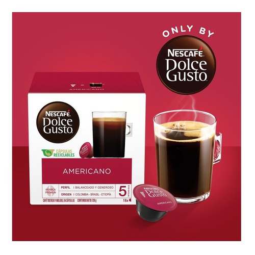Imagen 3 de 10 de Cápsulas De Café Nescafé Dolce Gusto Americano