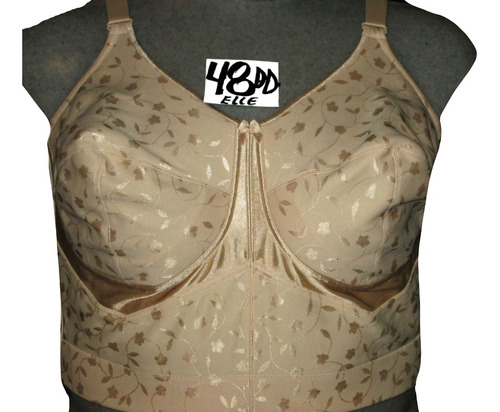 Brassier Beige Satinado De Peto Largo Talla 48dd Elle