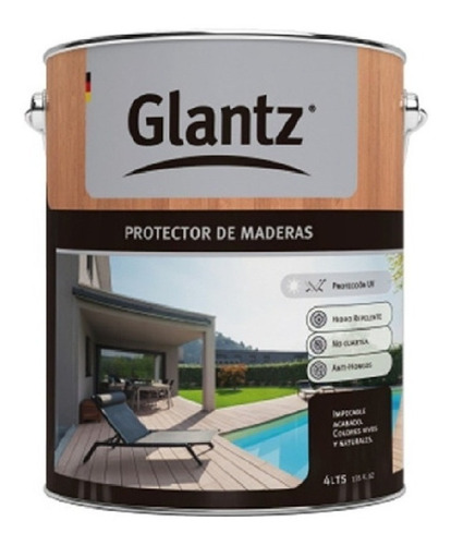 Protector De Madera Al Agua Glantz 4lts Ferreteria K37