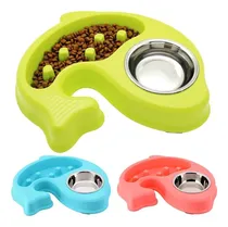 Comprar Plato 2 En 1 Para Perro Come Lento Y Bebedero Diseño Delfín