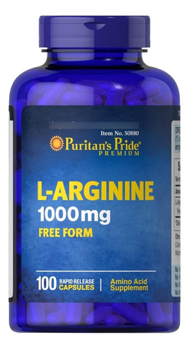 L- Arginina 1000 Mg 100 Cápsulas . Puritan's Pride