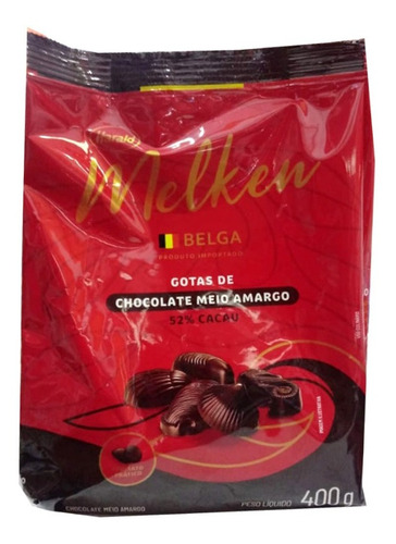 Chocolate Em Gotas Meio Amargo 52%  Cacau - 400g -01 Unidade