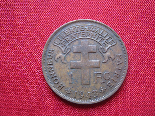 Madagascar Francia Libre 1 Franco 1943