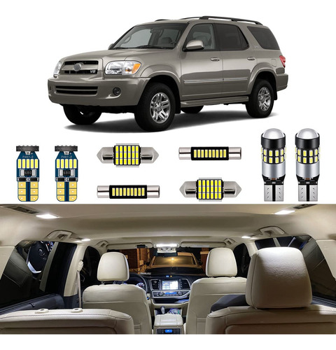 Autogine Kit 18 Luz Led Interior Blanca Para Toyota Sequoia