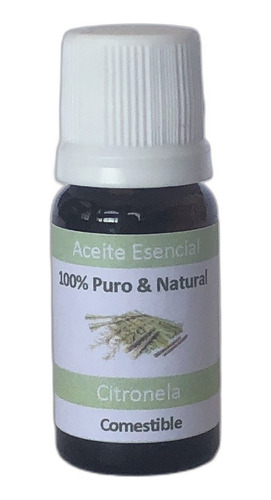 Aceite Esencial Citronela 100% Puro Natural Comestible  10ml