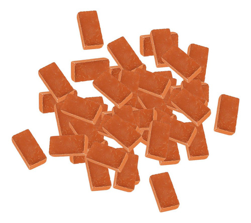 50x 1:16 Ladrillos En Miniatura Realista Mini Modelo De Rojo