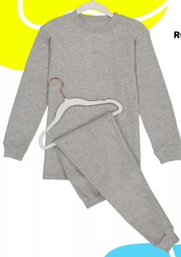 Ropa Termica Wafle Niño Playera + Pantalon Bambi
