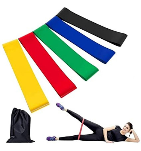 Kit 5 Faixas Elásticas Thera Band Com 5 Níveis Fisioterapia