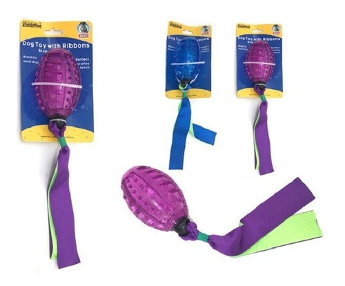 Imagen 1 de 1 de Juguete Para Mascota Balon Sonoro Con Cintas Entrenamiento