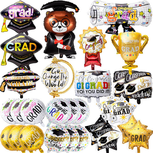 30pzs paquete de globos para graduación para helio regalos souvenirs graduación Fiesta decoración para graduación 2025