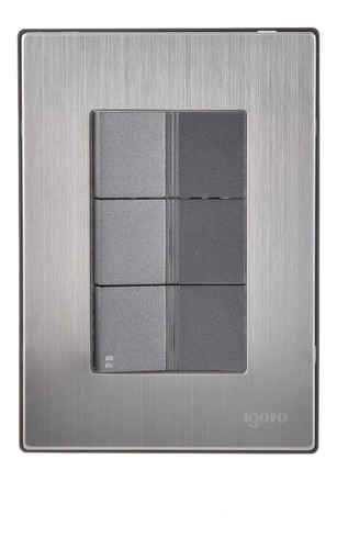 Placa Inox 2 Apagador Sencillo 1 De Escalera De 1 Modulo Color Oxford Corriente nominal 10 A Voltaje nominal 125V