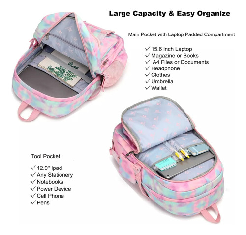 Mochila Para Adolescentes Y Estudiantes De Secundariamochila De Estudiante De Dibujos Animados De Gran Capacidad, Temporada De Vuelta Al Cole