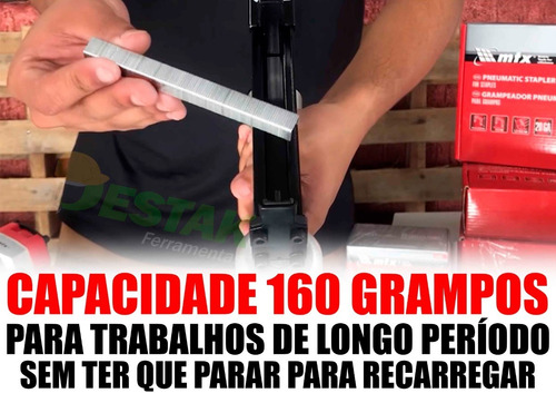 Grampeador Pneumático Pressão 60 A 100psi Uso Profissional