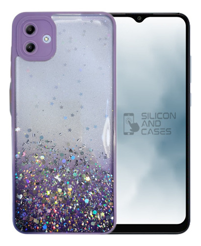 Carcasa Para Samsung A04 Glitter Proteccion Camara