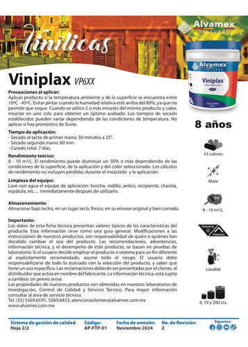 Alvamex Viniplax 19lts Coral 632 Mate