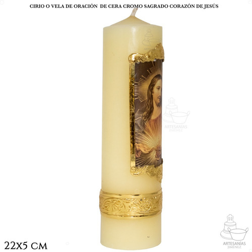 Imagen 3 de 5 de Cirio O Vela De Oración Sagrado Corazón De Jesús