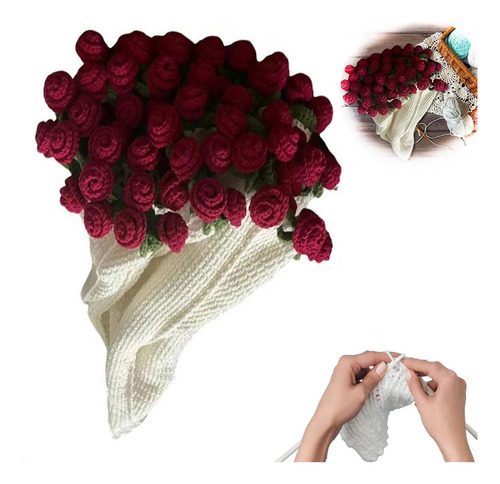 Kit De Crochet Flores, Diy Manta De Ramo De Flores, Crochet