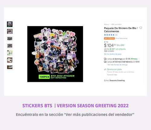 55 Photocards Bts - Season Greeting 2022