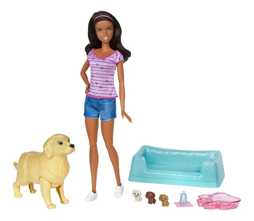 Playset Barbie Cachorros Recién Nacidos-muñeca